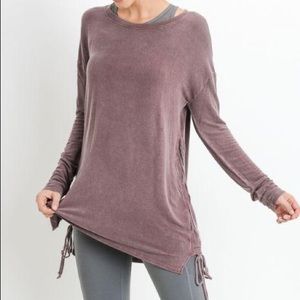 Mineral Wash Side Spaghetti Strap Accent Tunic